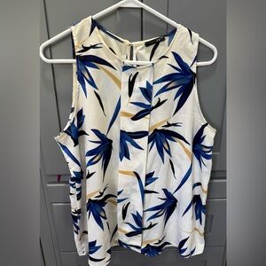 Papermoon Blue and White Leaf Print Blouse